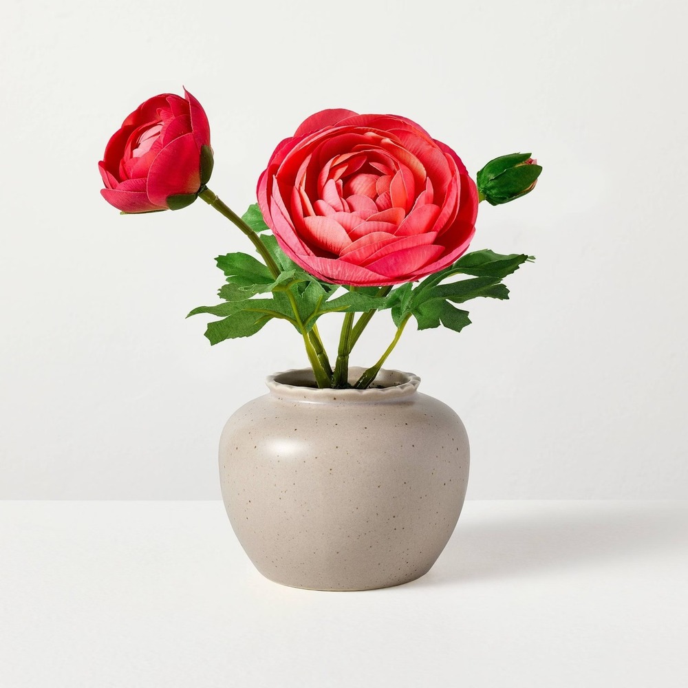 Small Pink Ranunculus Artificial Arrangement Pink- Hearth & Hand Magnolia Target